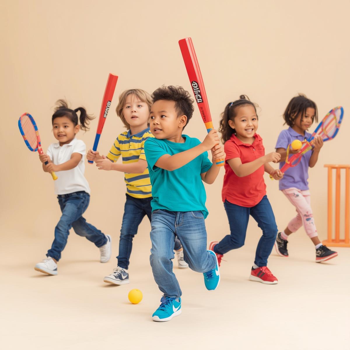 Kids in Stick & Bat Sports class