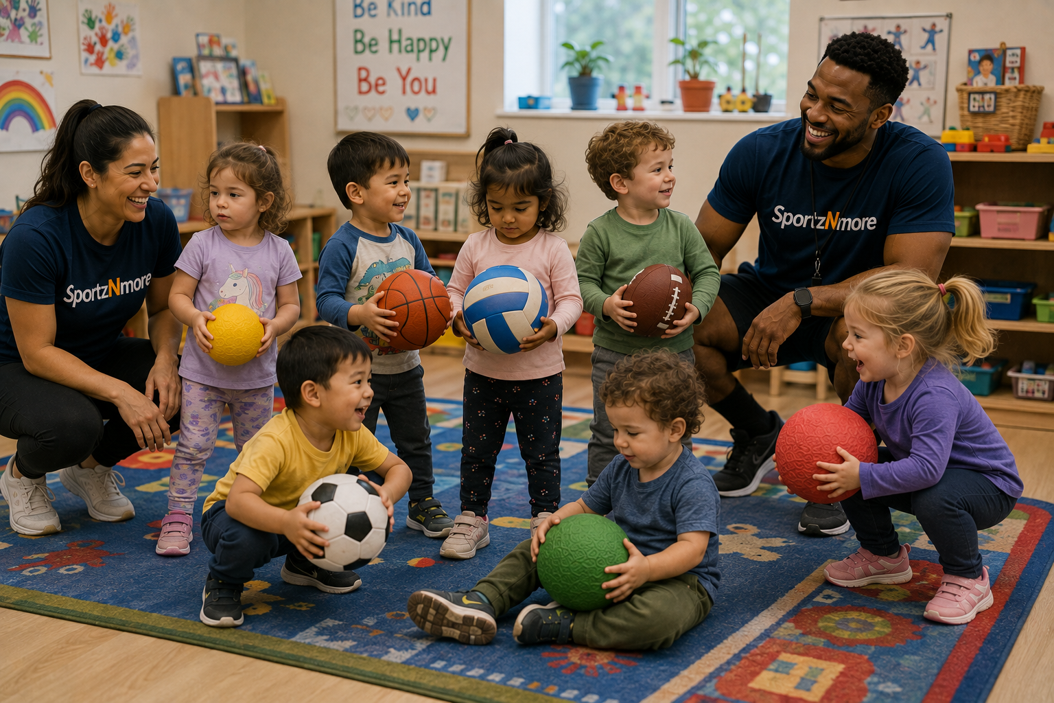 Kids in Ball Sports class