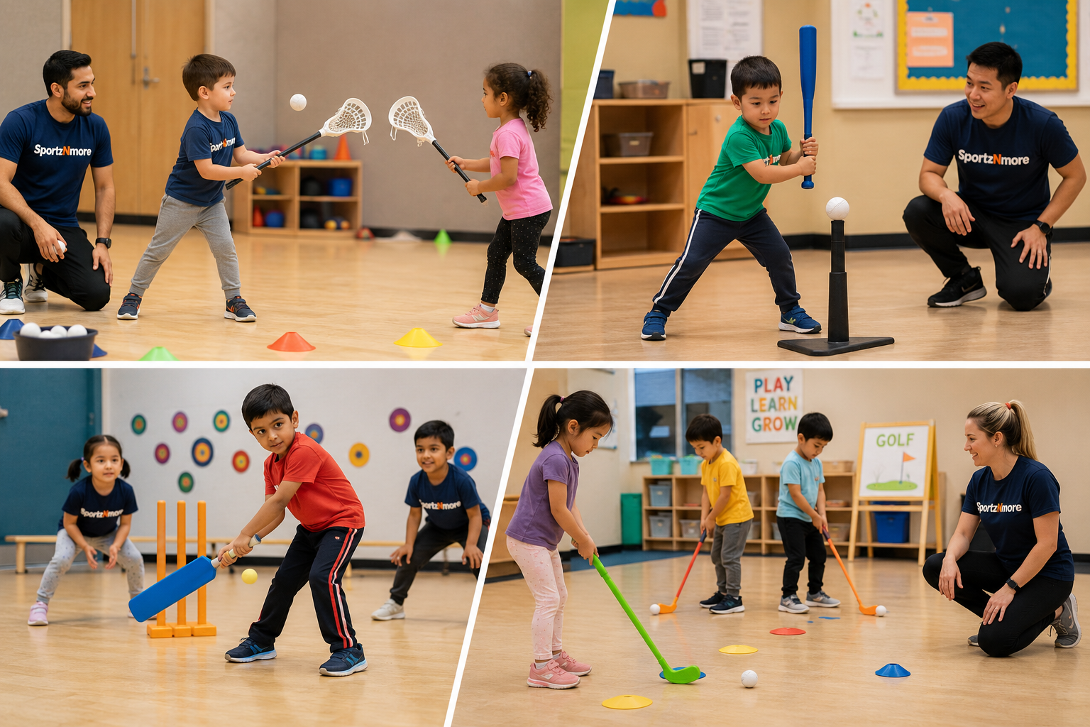 Kids in Stick & Bat Sports class